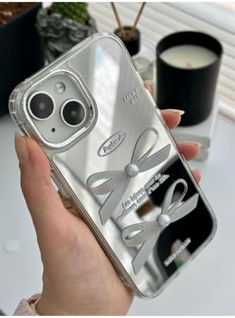 Iphone 13-14 - 15 ile Uyumlu Aynalı Fiyonk Model Silikon Kılıf - Görsel 2