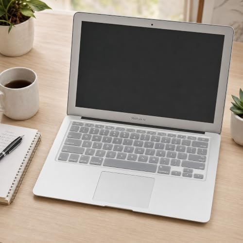MacBook Klavye Koruyucu US ANSI – Air A1369 A1466 & Pro A1278 A1425 A1502 A1286 A1398 Uyumlu – Amerikan İngilizce Düz Enter – İnce Silikon Şeffaf - Görsel 3