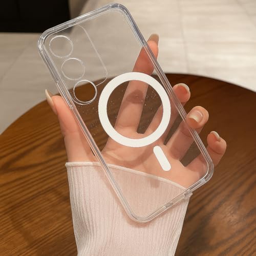 Alternative view of Galaxy S25 Ultra İle Uyumlu Simli Kılıf Sert Crystal MagSafe ile uyumlu Wireless Halka Şeklindeki Magnetik Galaxy S25 Ultra için Kapak Şeffaf Kapak Mag-Safe Kamera Koruma