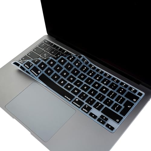 UK İngilizce Klavye Koruyucu MacBook Air A1932 A2179 A2337 M1 Uyumlu | Avrupa İngilizce ISO Ters L Enter | İnce Silikon Keyboard Cover Siyah Siyah - Görsel 3