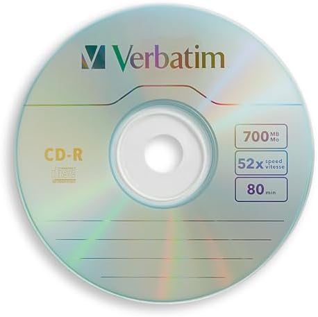 Verbatim CD-R Discs, 700 MB/80 dk, 52 x, Spindle, Gümüş, 100/Paket, 94554