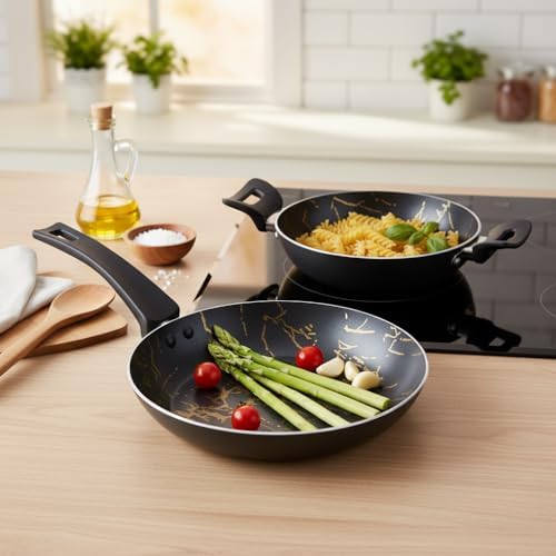 Desert Eco 2'li Kahvaltı Seti - İzmir Desenli 20 cm Sahan ve 24 cm Tava Yanmaz Yapışmaz Takım - Görsel 3