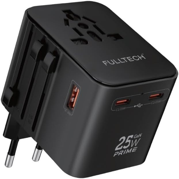 Universal Seyahat Adaptörü, 25W GaN Hızlı Şarj, 2x USB-C + 1x USB-A, Universal Travel Adapter, Priz Dönüştürücü, 200+ Ülke Uyumlu, Çoklu Cihaz Şarj, Kompakt Tasarım - Görsel 3