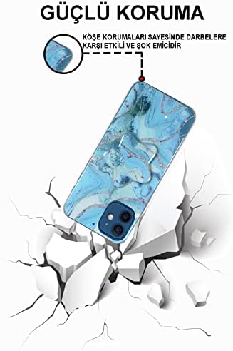 Apple iPhone 11 ile Uyumlu Kapak Mermer Desenli Pop Socketli Silikon Kılıf - Beyaz - Görsel 3