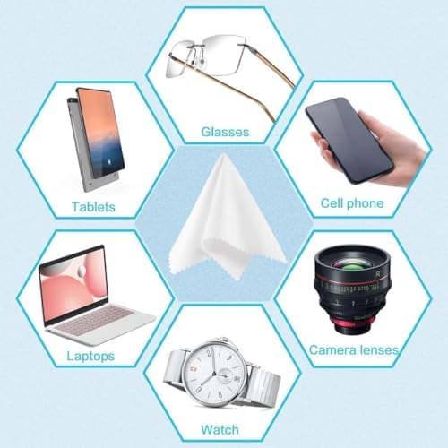 5'li Mikrofiber Gözlük Temizleme Bezi | Çiziksiz Lens Temizleme Bezi | Gözlük, Kamera, Telefon, Tablet ve Ekran Temizlik Bezi | Tüy Bırakmaz, Yıkanabilir, Yeniden Kullanılabilir - Görsel 3