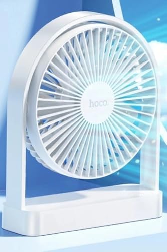 Hoco HX65 Ultra İnce Masaüstü Fan – 2000 mAh Şarjlı, 3 Hız (9 W), Sessiz ≤25 dB, USB‑C, Kompakt & Hafif (340 g) - Görsel 3