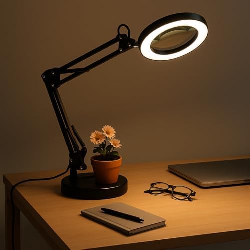 Alternative view of Büyüteçli Masa Lambası USB Güç Bağlantılı 10X Büyütmeli LED Işıklı Masaüstü Lamba 360 Derece Dönebilen Başlıklı Ayarlanabilir Parlaklık Seviyeli Esnek Kollu Çalışma Lambası | FLB06