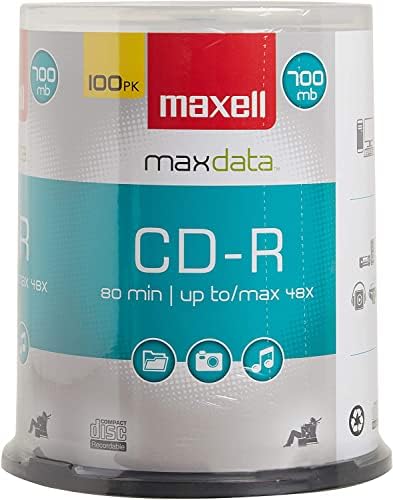 Alternative view of Maxell CD-R X 100 – 700 MB – depolama (648200) -