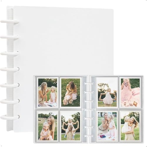 Xspring Mini fotoğraf albümü, Beyaz 30 Çıkarılabilir İç Sayfa, 3 İnç Fotoğraf Kartı Tutucu Kitap, Mini Kamera DIY Koleksiyoncu 240 Cep ile, 240 Fotoğraf Görüntüleme (19 x 15cm) - Görsel 3