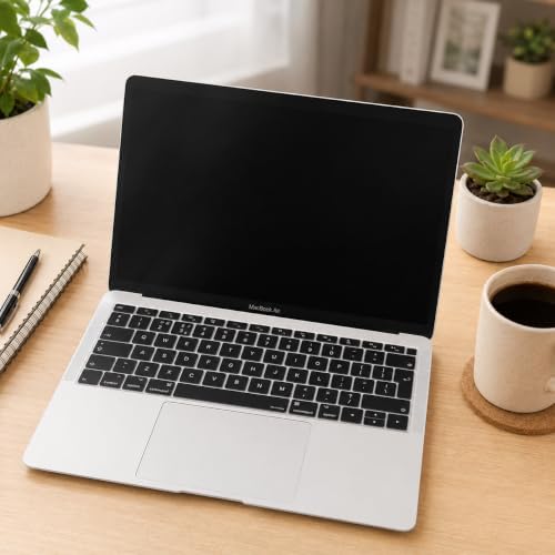 Alternative view of MacBook Air Klavye Koruyucu UK ISO Avrupa İngilizce Uyumlu A1932 A2179 A2337 M1 | Ters L Enter Silikon İnce Keyboard Cover Siyah