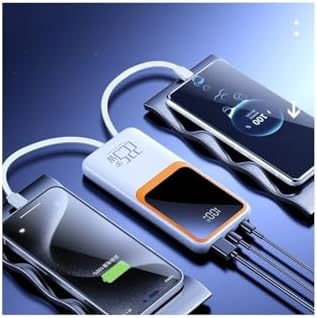 20000 mah power bank PD 20W ve USB 22.5W QUICK FAST HIZLI ŞARJ DAHİLİ TYPE C VE LİGHTNİNG KABLOLU DÜNYA STANDARTLARINA UYGUN POLYMER BATARYA BİREBİR AMPER LCD GÖSTERGELİ POWERBANK (BEYAZ) - Görsel 3