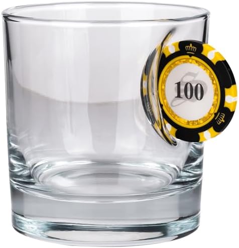 Alternative view of Poker Çip Tasarımlı Viski Bardağı, 300cc, Şeffaf Cam