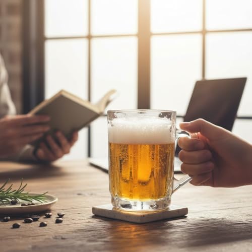 Orta Boy Bira Bardağı Kulplu Cam Bira Bardağı 480 ml