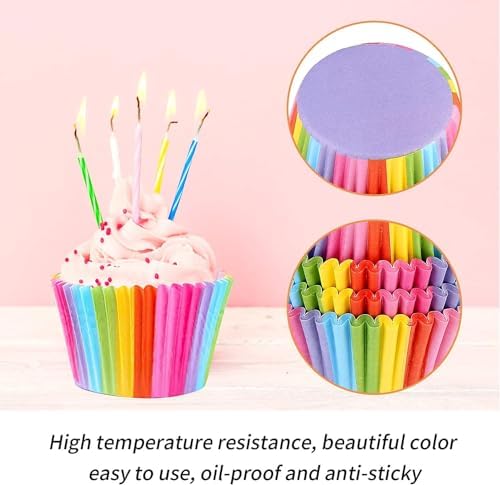100 Adet Desenli Cupcake Kalıbı,Renkli Browni Ve Muffin Kabı,Kağıdı