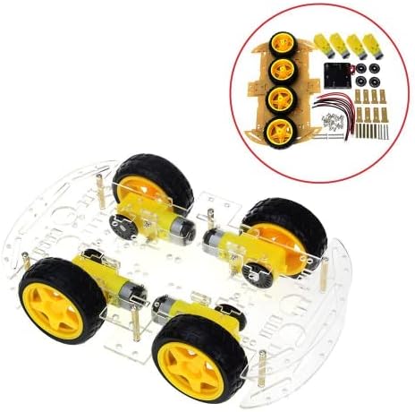 Arduino 4WD Robot Araba Platform Kiti Seti Şeffaf - Görsel 3