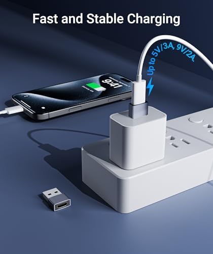 USB C Kadın - USB Erkek Adaptör 3'lü Paket [Seyahat Olması Gerekenler, Alüminyum] USB C - USB Adaptörü, Tip C Şarj Kablosu Güç Dönüştürücü iPhone 17 16 15 Apple Watch AirPods CarPlay ile