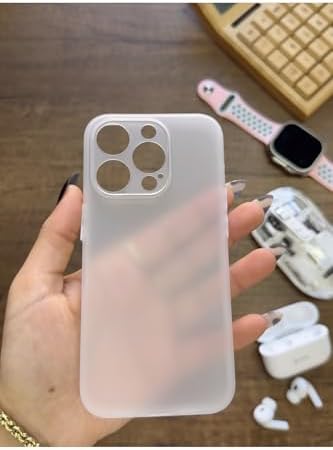 Süper İnce Mat Ultra Thin Silikon Kılıf Şeffaf iPhone 15 Pro ile uyumlu