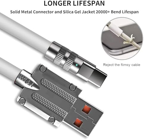 Hızlı Şarj Usb to Type-C Tombul Kablo Kopmalara Dayanıklı Şarj Kablosu 1 Metre (TCB8933) - Görsel 3