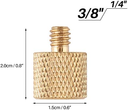 3/8 Inç Tripod Vidasını 1/4 Inçe Dönüştürücü Vida Adaptörü, Altın - Görsel 3