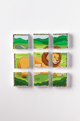 Alternative view of Manyetik Blok Çift Taraflı 9 Parçalı Mıknatıslı Puzzle 2 Görsel Aslan-Zebra YapBoz