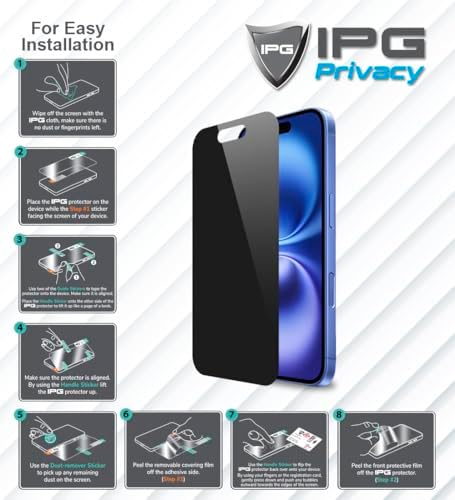 IPAD için IPG Privacy Gizlilik (Anti-Spy) Ekran Koruyucu, Mat, Parmak İzi Bırakmaz, Yandan Görünmeyi Engeller (iPad Air (M2) 11") - Görsel 3