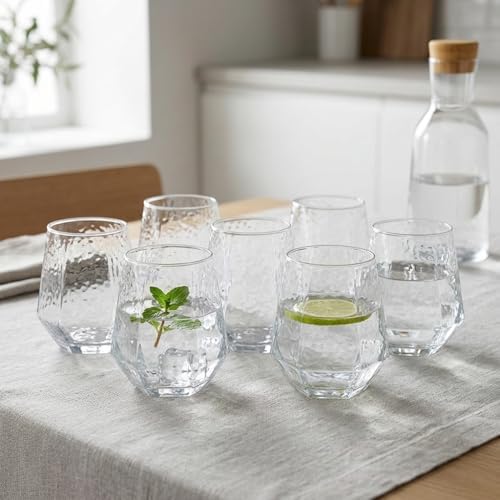 6 Adet Cam Bardak Seti - Sade ve Modern Tasarımlı, Ekstra Berrak Su, 6'lı Meşrubat ve Kahve Bardağı Takımı (310 ml)