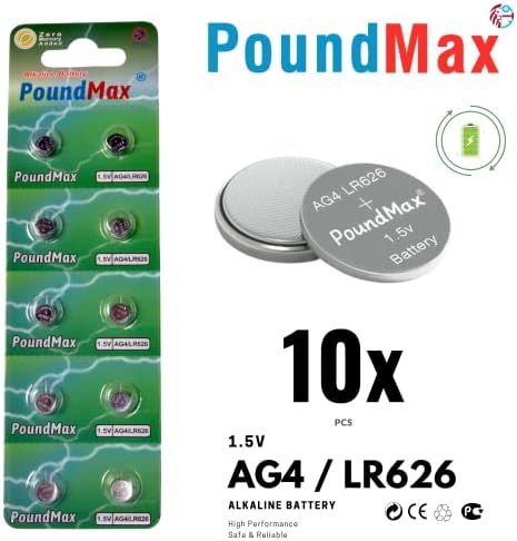 10 Adet AG4 376 377 SR626 SR626SW LR66 1.5v PoundMax Düğme pil, Alkalin saat pili, çocuklara dayanıklı ambalaj, küçük elektronik cihazlar için,ölçüm cihazları ve hesap makineleri - Görsel 3