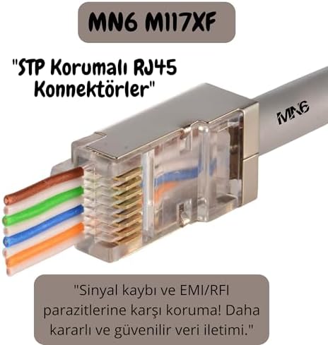 MN6 M117XF Cat6 jack/35 Adet-Metal EZ/Yeni Nesil rj45 cat6-8P/8C AÇIK UÇLU/Cat6 Konnektör (Metal EZ jack, 35) - Görsel 2