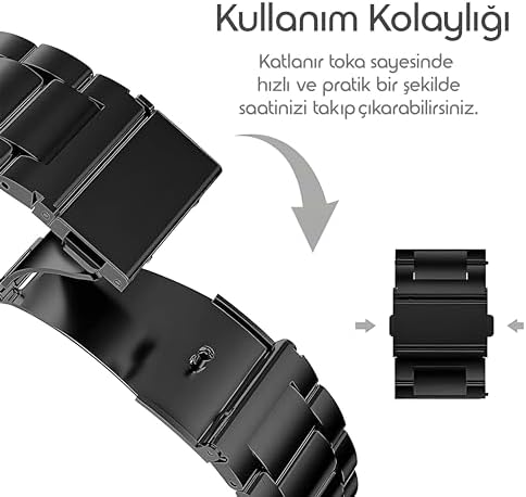 Xiaomi ile Uyumlu Bakla Model Çelik Kordon Redmi Watch 5 Active/Redmi Watch 5 Lite/Watch S4/Watch 2/2Pro/S3/S1/S1Pro/S1 Active İçin Katlanır Toka Mekanizmalı Paslanma Yapmayan Kayış - Görsel 3