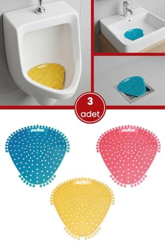 Flosoft 3 Adet Pismiss Üçgen Koku Giderici, Pisuvar Lavabo Banyo Gider Süzgeci Kir Leke Tutmaz 30 Gün Etkili