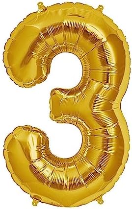 Bkmc Folyo Rakam Balon ''3''rakamı Gold 40 Inç 100 Cm bmcNM111