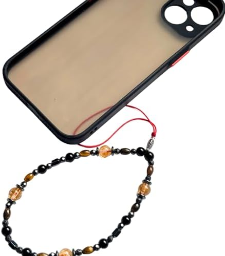 Alternative view of Sitrin Doğal Taş Telefon Charm – Hematit Detaylı Kırmızı İpli El Yapımı Telefon Askısı | iPhone ve Tüm Telefonlarla Uyumlu | Hediye Kutulu Telefon Süsü - 22-24 cm - Sevgiliye Hediye
