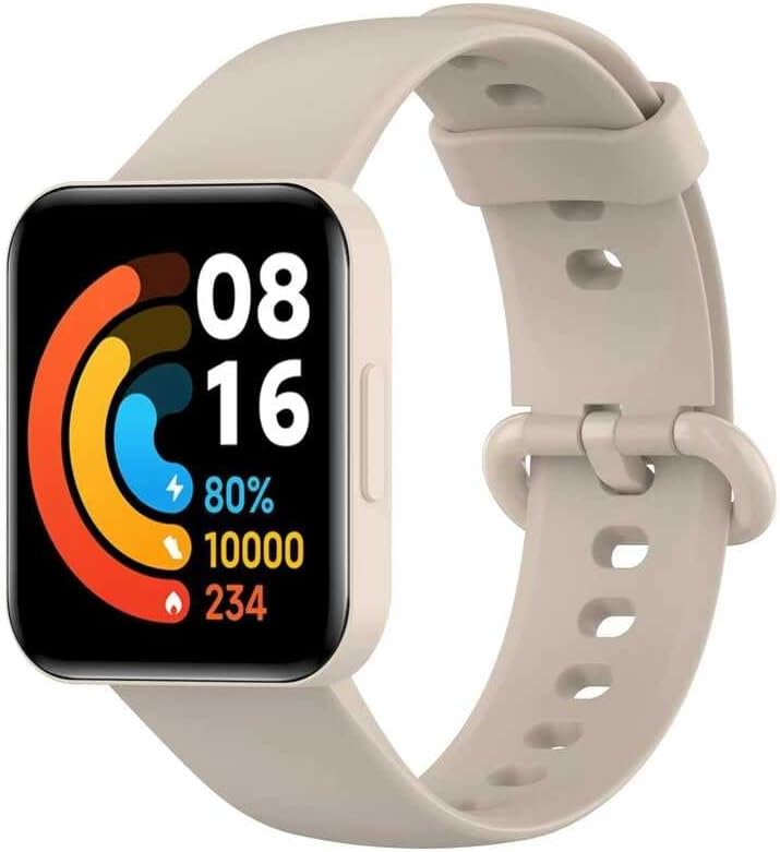 Xiaomi Redmi Watch 2 Lite ile uyumlu Saat Kayışı Ent Kaliteli Redmi Watch 2 Lite ile uyumlu Spor Saat Kontrast Renkli Lagniappe Silikon Kordon (KREM)