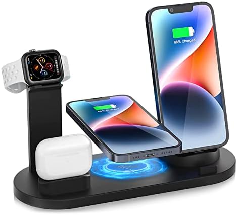 Alternative view of 4'ü 1 arada Kablosuz Şarj Yuvası, Apple Mikro/Tip C Telefonlar için 360 Derece Dönen Şarj Yuvası, iWatch Serisi, Airpods, iPhone,  Galaxy için Qi Hızlı Şarj Yuvası