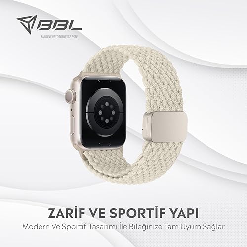 Apple Watch Series SE/11/10/9/8/7/6/5/4/3 ile Uyumlu Kumaş Kordon 46mm/45mm/44mm, Series 10 42mm/41mm/40mm/38mm - Görsel 3