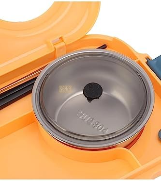 1100ml Lunchbox Tek Katlı Çelik Sefer Tası Kaseli Yemek Kutusu (Turkuaz) - Görsel 3