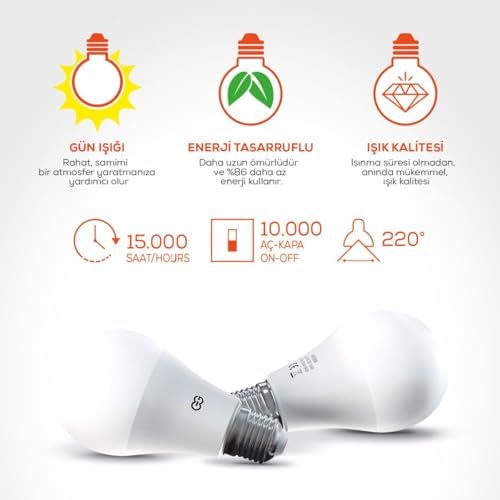 Alternative view of 10'lu LED Ampul 15W Gün Işığı E27 (4000K 220-240V)