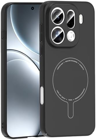 Oppo Find X9 Pro ile Uyumlu M-Safe Şarj Özellikli Kamera Korumalı Elio Sert PC Kapak Ultra İnce Mat Yüzey Manyetik Şarj Destekli Koruyucu Find X9 Pro için Kılıf Siyah - Görsel 2