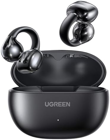 HiTune S3 kablosuz kulaklık, Bluetooth 5.4, açık spor kulaklık, klipsli ve gürültü önleyici ENC, 30 saat çalma, hızlı şarj, USB-C, Hi-Fi, IPX5 su geçirmez, siyah