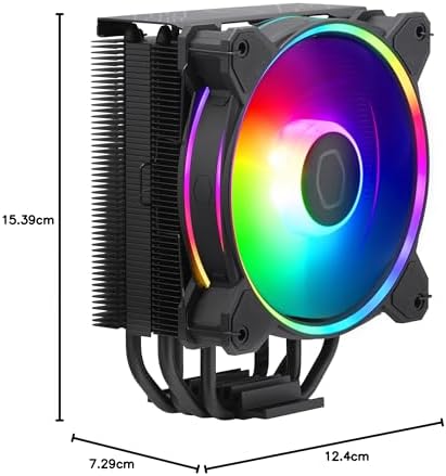 Cooler Master Hyper 212 Halo CPU Lavabo - Siyah Alüminyum Kaplama, Kanatlı 4 Isı Sürekli Doğrudan Temas Borusu, MF120 Halo2 ARGB Fan, ARGB Algılama, LGA1700 ve AM5 Desteği - Siyah - Görsel 3