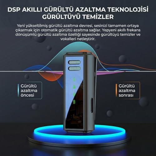 Alternative view of Type-c ve Lightning Uyumlu Gulony Klipsli Kablosuz Çift Mikrofonlu Tak Çalıştır Çok Yönlü Yaka Mikrofon