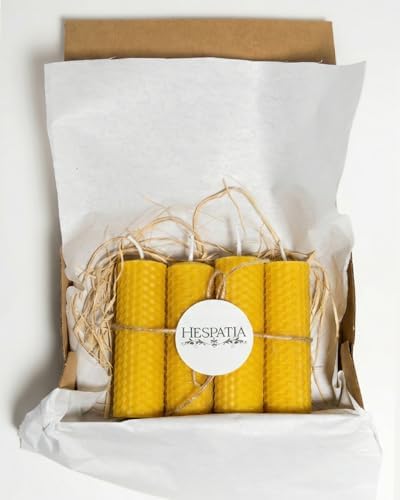 Alternative view of Doğal Balmumu Petek Mum 4'lü Set | Hespatia | 10.5cm x 2 cm | Elle Sarım | Zararlı Kimyasalı içermez | Temiz Yanış |