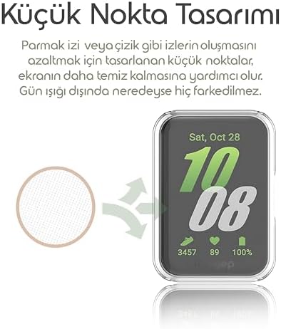 [Soft-Case]  Galaxy Fit 3 için 360° Kasa Koruyucu Yumuşak TPU Kılıf Dokunma ve Netliği Etkilemeyen Galaxy Fit3 Koruyucu Darbelere Karşı  Fit 3 Ekran Koruyuculu Kılıf (Şeffaf)