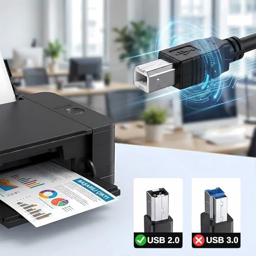 USB to USB-B Yazıcı Tarayıcı Printer Kablosu (3 METRE) - PC ve Laptop ile Yazıcı Ara Bağlantı Data Kablosu - USB 2.0 Hi-Speed - Stabil Performans - Kolay Kullanım - Görsel 3