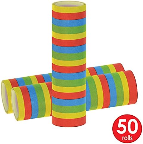 Beistle 88005-50 FR Serpantin Rulosu (50'li Paket), Çok Renkli