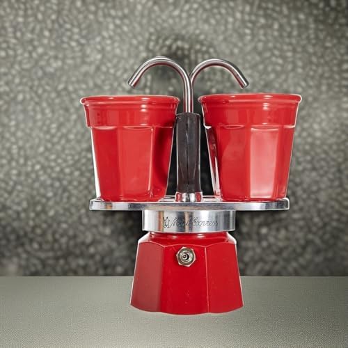Alternative view of - Set Mini Express: Ocak Üstü Espresso Pişirici + 2 Cups - Renk Kırmızı