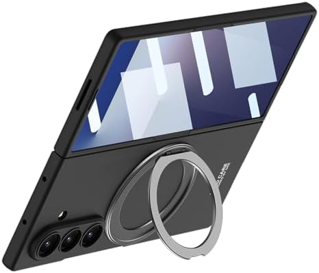 Spia Galaxy Z Fold 7 ile Uyumlu Kılıf Yüzüklü Siyah Linum Kapak ( Galaxy Z Fold 7 ile Uyumlu, Yüzüklü Siyah) - Görsel 3