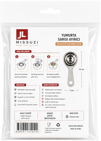 JL Missuzi Home Collection Paslanmaz Çelik Yumurta Sarısı Ayırıcı, 430 Kalite, Gıda ile Temasa Uygun, Kolay Temizlik