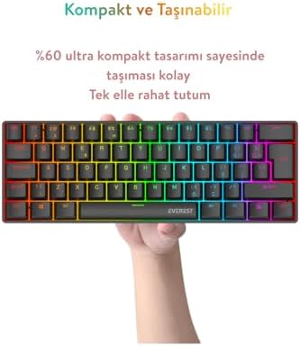 Alternative view of Amber Type-C Bağlantılı RGB Ledli Mekanik Gaming Oyuncu Klavye Q Red Switch