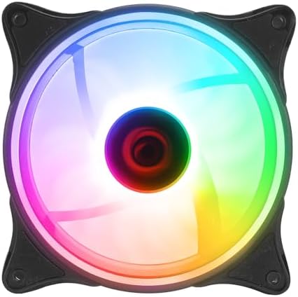 Alternative view of GLARE F50 38CFM 1200RPM 12cm Rainbow 3P+4P Molex Soketli SİYAH Kasa Fanı